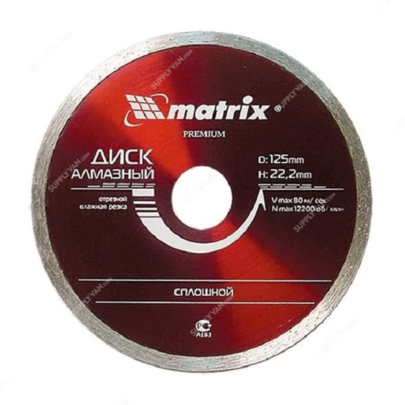 Mtx Continuous Diamond Cutting Disc, 731859, Wet, 125MM