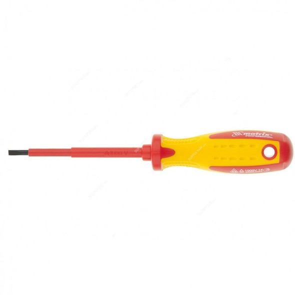 Mtx Insulated Screwdriver, 129169, Slotted, 1000VAC, SL4.0 Tip Size x 100MM Blade Length