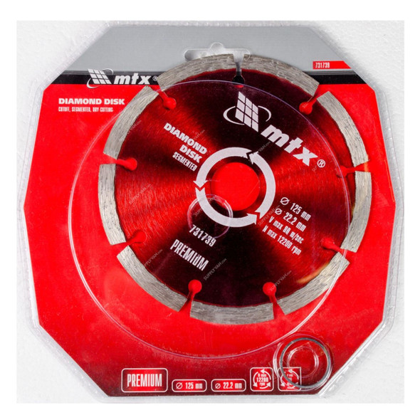 Mtx Segmented Diamond Cutting Disc, 731739, Dry Cut, 125 x 22.2MM