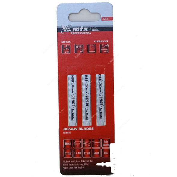 Mtx Jigsaw Blade, 782079, HSS, T118A, 50 x 1.2MM, 3 Pcs/Pack