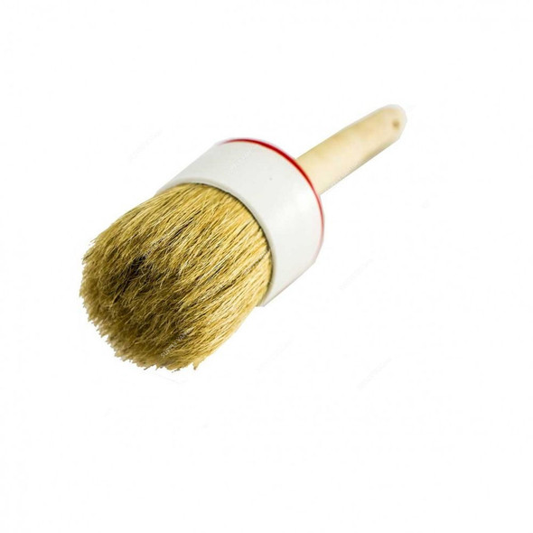 Mtx Round Paint Brush With Wooden/Plastic Handle, 820749, No.4, Natural Bristle, 25MM