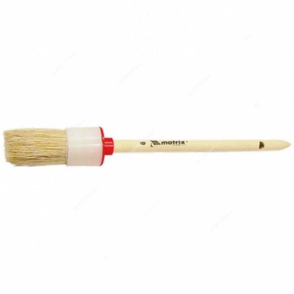 Mtx Round Paint Brush With Wooden/Plastic Handle, 820829, No. 12, Natural Bristle, 45MM