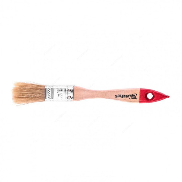 Mtx Flat Paint Brush With Wooden/Metal Handle, 825159, Natural Bristle, 3/4 Inch