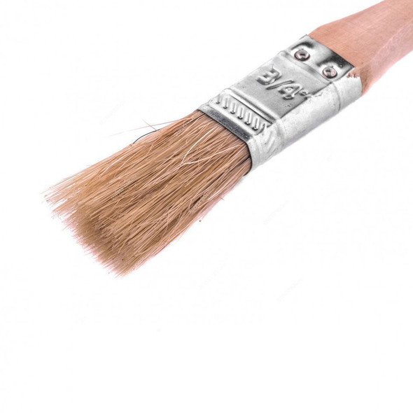 Mtx Flat Paint Brush With Wooden/Metal Handle, 825159, Natural Bristle, 3/4 Inch