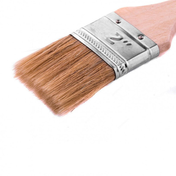 Mtx Flat Paint Brush With Wooden/Metal Handle, 825309, Natural Bristle, 2 Inch