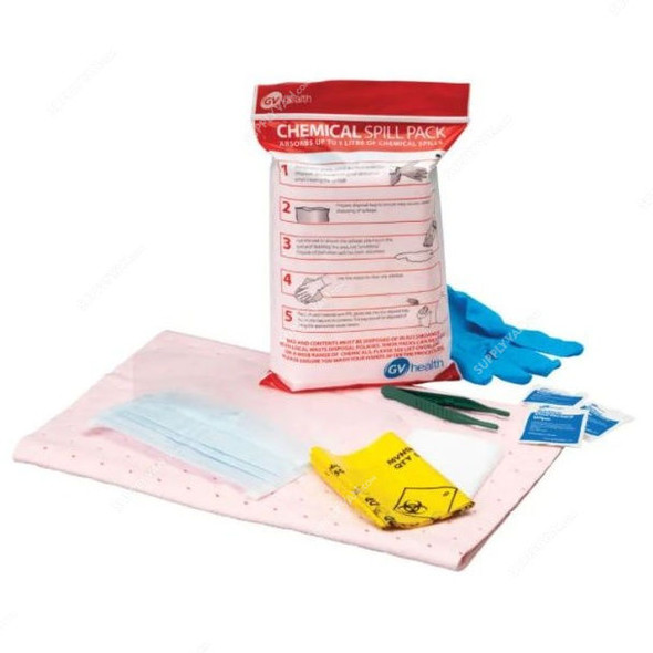 GV Health Chemical Spill Kit, MJZK19, 10 Pcs/Kit