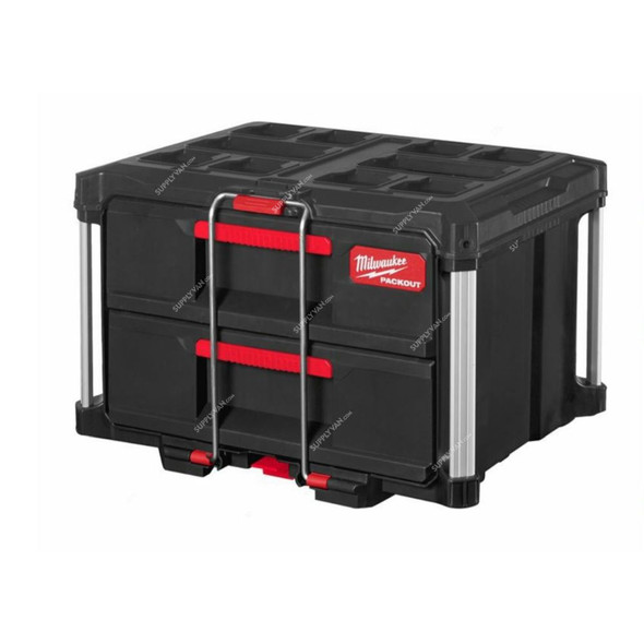 Milwaukee Packout Tool Box with Metal Reinforced Corners, 2 Drawers, 22 Inch, Black