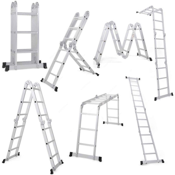 Upspirit Multi Purpose Folding Ladder, Aluminium, 12 Steps, 150 Kg, 12.5 Feet