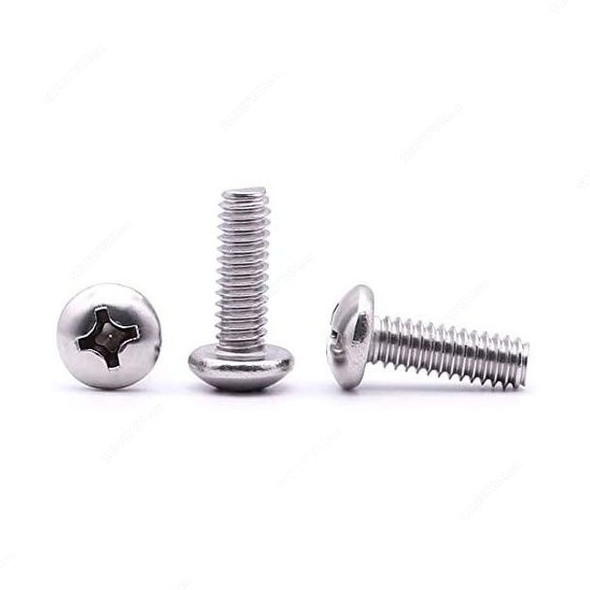 Pan Head Machine Screw, 1/4 x 3/4 Inch, 20 TPI, Stainless Steel, 250 Pcs/Pack