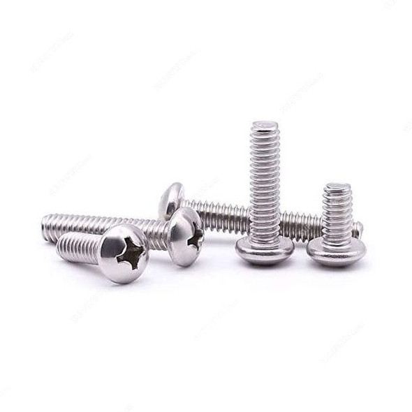 Pan Head Machine Screw, 1/4 x 1/2 Inch, 20 TPI, Stainless Steel, 500 Pcs/Pack