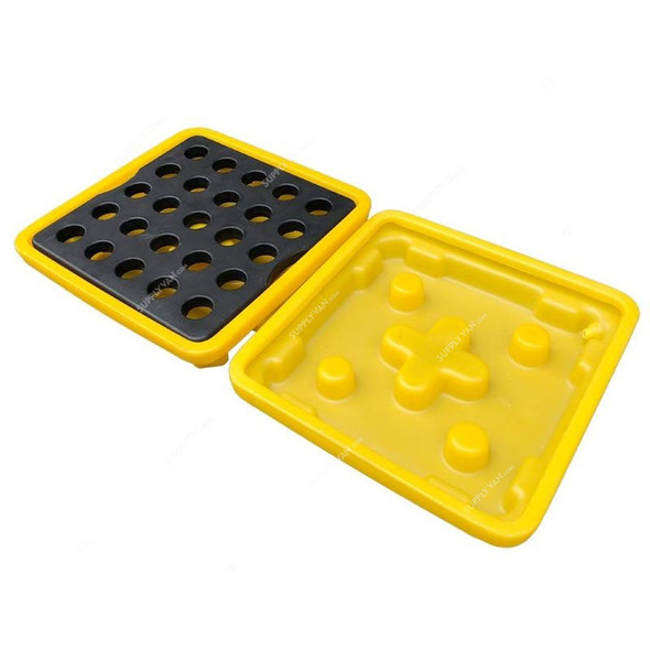 Sai-U Single Drum Spill Pallet, DP001, 400 Kg, Yellow/Black