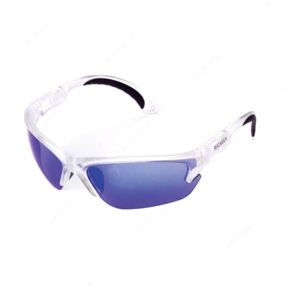 Rigman Safety Spectacle, SG564-BL, Special Revo Coating, Blue