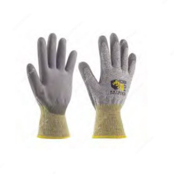 Rigman Mechanical Gloves, 1423, Cut 5, M, Grey/Yellow