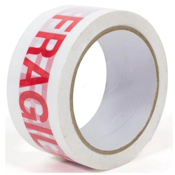 Fragile Handle With Care Printed BOPP Tape, 50 Micron Thk, 48MM Width x 100 Yards Length, 12 Rolls/Pack