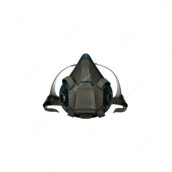 3M Half Face Mask Respirator, 3M6502, 6500 Series, Silicone, Black