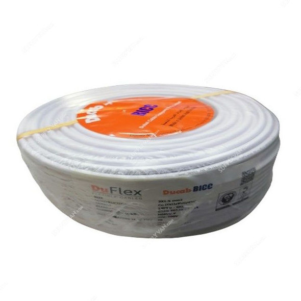 Ducab Five Core Cable, PVC, 2.5MM x 100 Yards, White