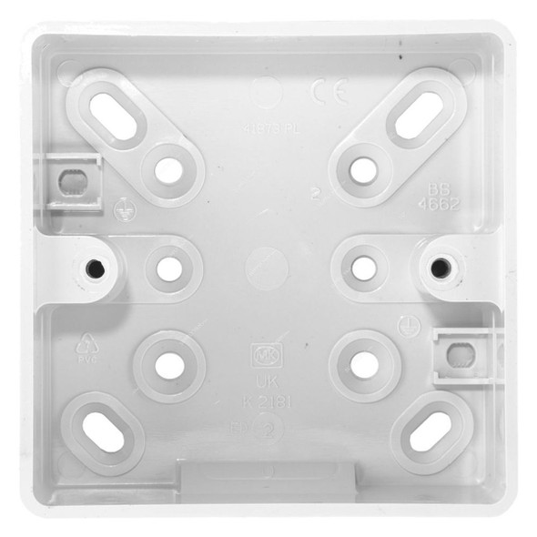 MK Surface Mounting Box, K2181WHI, Logic Plus, PVC, 1 Gang, White