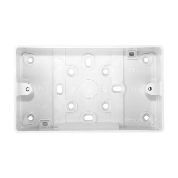 MK Surface Mounting Box, K2183WHI, Logic Plus, PVC, 2 Gang, White