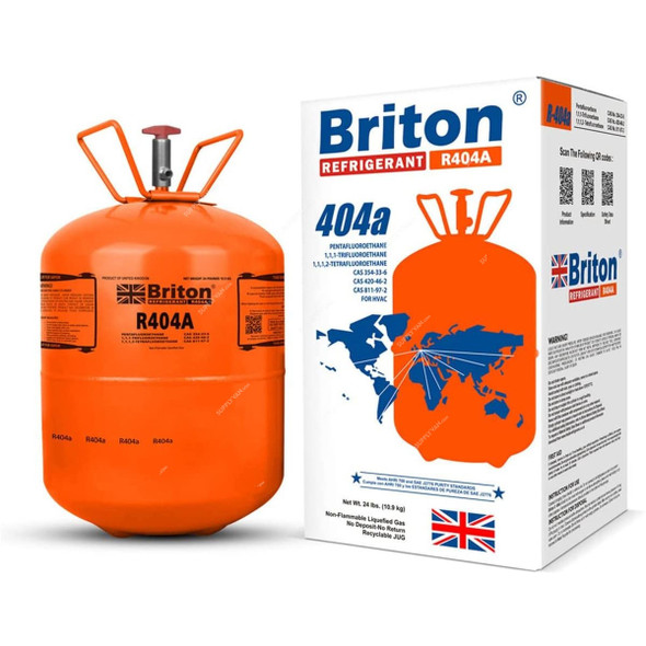 Briton Refrigerant Gas, BR-R404A, 10.9 Kg, Orange