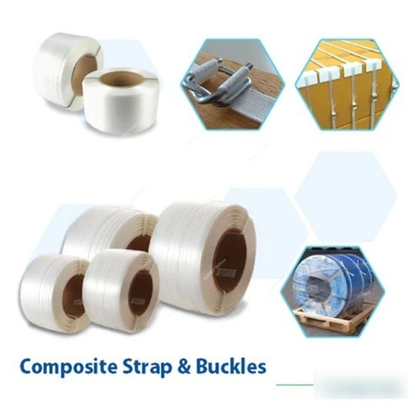 Cord Strap, Polycord, 19MM x 700 Mtrs, White, 2 Rolls/Pack Cord Strap, Polycord, 19MM x 700 Mtrs, White, 2 Rolls/Pack