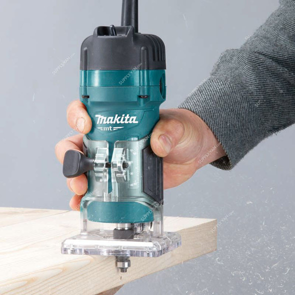 Makita MT Series Blue Fixed Base Laminate Trimmer, M3700B, 530W, 35000 RPM, 6MM Collet Size
