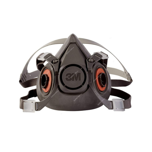 3M Half Face Mask Reusable Respirator, 6300, Large, Grey