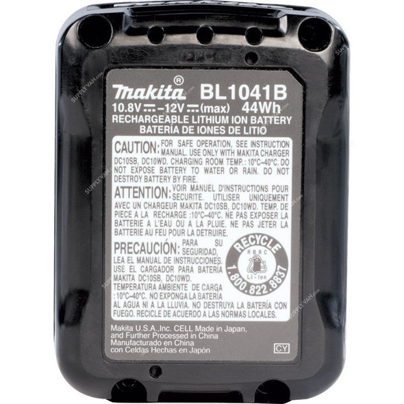 Makita Lithium-Ion Battery, BL1041B, CXT, 12V Max, 4.0 Ah