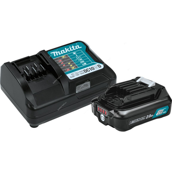 Makita Battery and Charger Starter Pack, BL1021BDC1, CXT, Lithium-Ion, 12V Max, 2.0 Ah