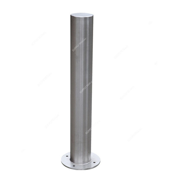 Bollard Post, 316 Stainless Steel, 125MM Dia x 100CM Height, Brushed Silver