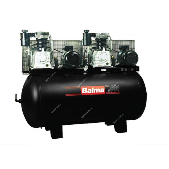 Balma Air Compressor, BAL-B6000-1000T7-5, 3 Phase, 2-Stage, 7.5+7.5 HP, 11 Bar, 900 Ltrs