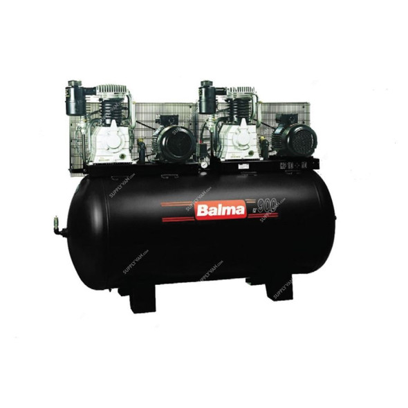 Balma Air Compressor, BAL-B7000-1000T10, 3 Phase, 2-Stage, 10+10 HP, 11 Bar, 900 Ltrs