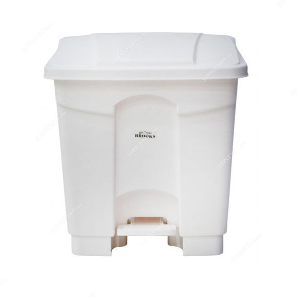 Brooks Pedal Waste Bin, BKS-PDL-298, 68 Ltrs, HDPE, White