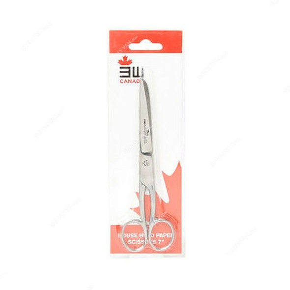3W Household Paper Scissor, 3W11-1101-7, Stainless Steel, 7 Inch, Silver