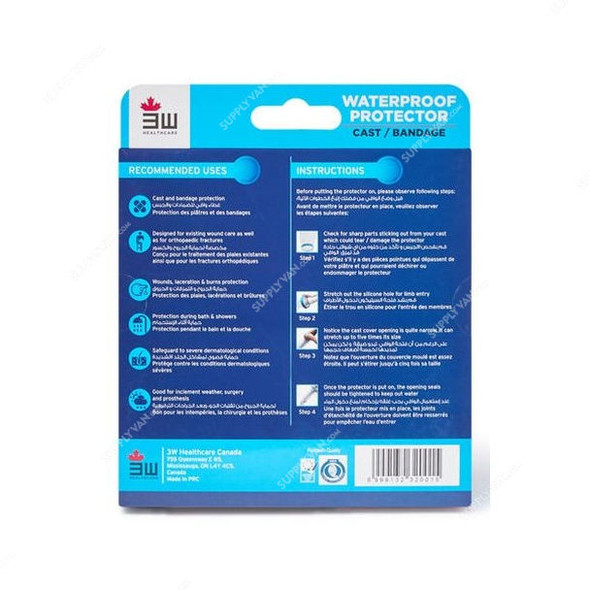 3W Adult Hand Waterproof Bandage Protector, 3W-2104, 19 x 16CM, Clear