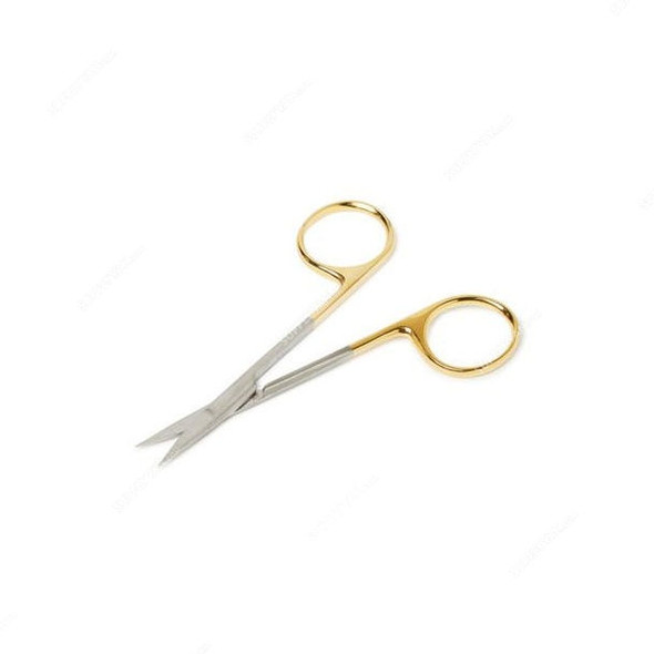3W Fine Scissor, 11371, Stainless Steel, 9.5CM Length x 1CM Width, Straight, Silver/Gold