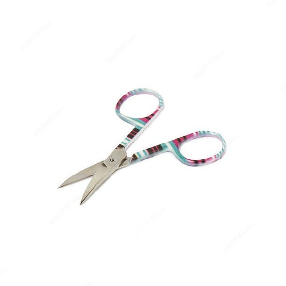 3W Paper Coated Nail Scissor, 11366, Stainless Steel, 9.5CM Length x 1CM Width, Silver/Gold