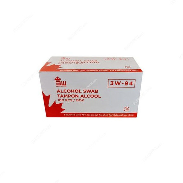 3W Alcohol Swab, NO-94, 5 x 5CM, 100 Pcs/Box