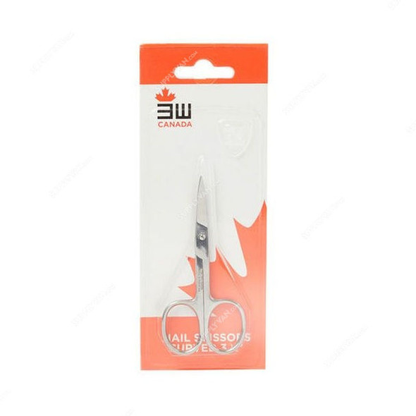 3W Nail Scissor, 3W5627-3-5, Stainless Steel, 3.5 Inch, Silver