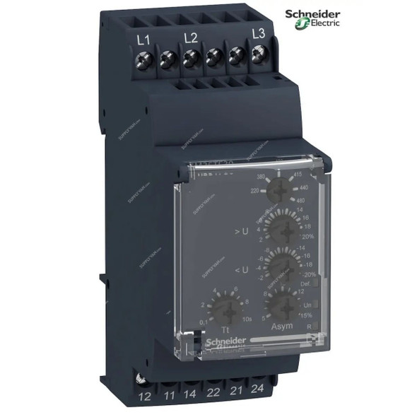 Schneider Electric Multifunction Phase Control Relay, RM35TF30, 194-528VAC, 5A, 35MM Width