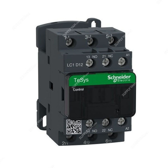 Schneider Electric Contactor, LC1D12B7, TeSys Deca, 3P, 24VAC