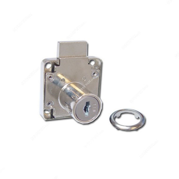 Armstrong Drawer Lock, 507-11, Zinc Alloy, Nickel Plated, 22MM, Silver