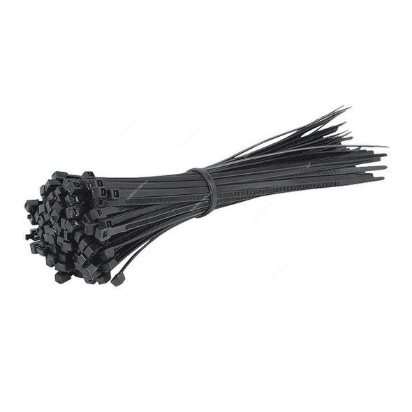 Cable Tie, Nylon, 2.5MM Width x 100MM Length, Black, 100 Pcs/Pack
