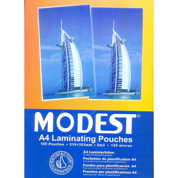 Modest Laminating Pouch, A4, 125 Micron, 100 Pcs/Pack