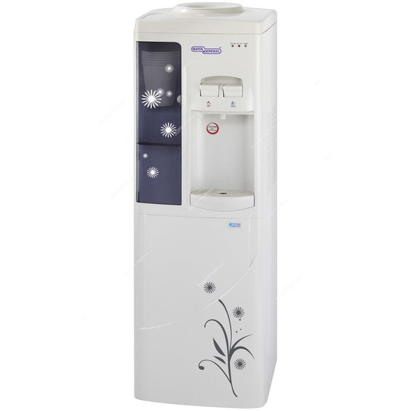 Super General Hot & Cold Water Dispenser With Cabinet, SGL1171, White/Black