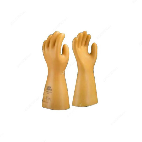 DPL Linepro Electrical Gloves, Natural Rubber, Class 00, Size10, 280MM Length, Beige