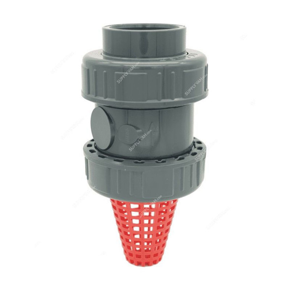 Effast Metric Solvent Welded Foot Valve With Strainer, CDRHVDZ0200, HV Series, PVC-U, 20MM