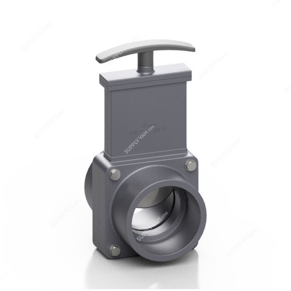 Effast Metric Solvent Welded Gate Valve, BDRBGD0750, PVC-U, 75MM, Plastic Paddle