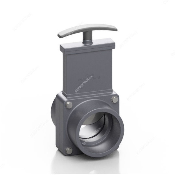 Effast Metric Solvent Welded Gate Valve, BDRBGD200-SS, PVC-U, 200MM, Stainless Steel Paddle