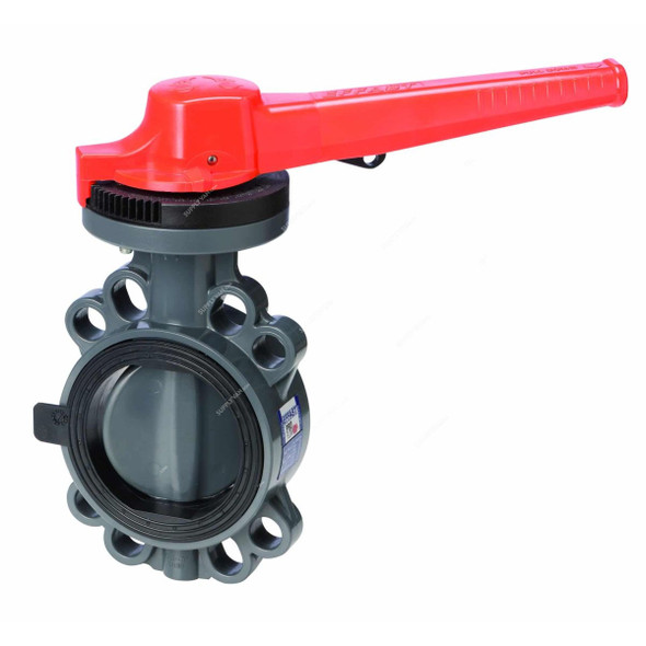 Effast Manual Butterfly Valve, FDRPFP0750-CR, Proflow P, PVC-U, 75MM