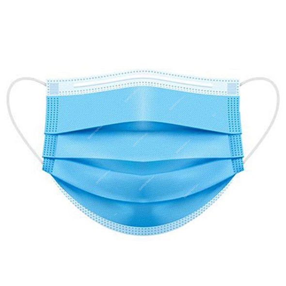 Hotpack Face Mask, 3 Ply, Blue, 50 Pcs/Pack